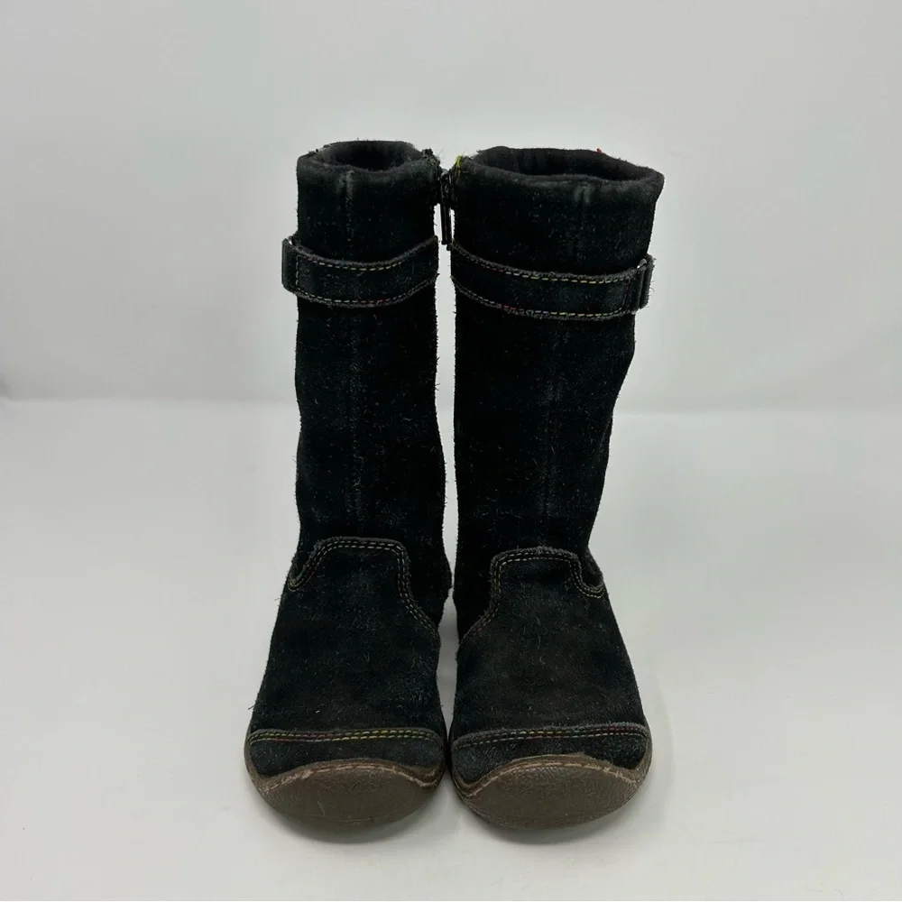 KEEN Punky High Tall Boots Girls US 8 EU 24 Black Multicolor Stitching